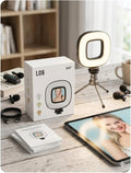 H Lamp built-in mirror selfie light – compact rechargeable LED ring light for makeup and selfies