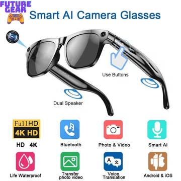 FuturePro Smart Camera Glasses — 8MP HD, Anti-Shake Video & Dual Stereo Speakers