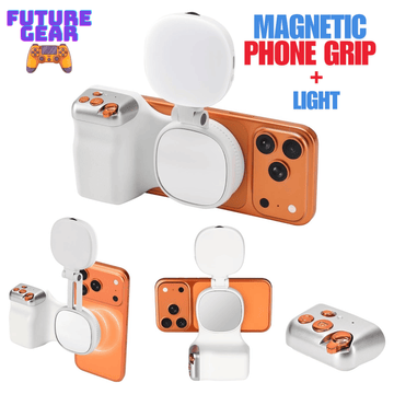 Magnetic Phone Grip with Selfie Light for iPhone & Android with Wireless Shutter Button