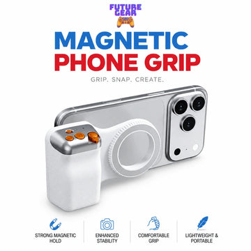 Magnetic phone holder with Bluetooth remote and DSLR-style grip – Future Gear