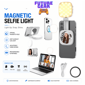 Magnetic Selfie Light for iPhone – MagSafe LED Fill Light with Mirror
